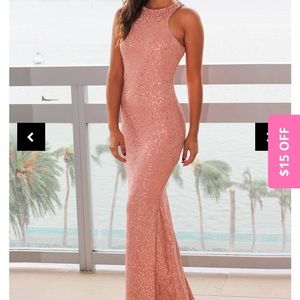 Pink Sequins Maxi Dress form Saved by the Dress